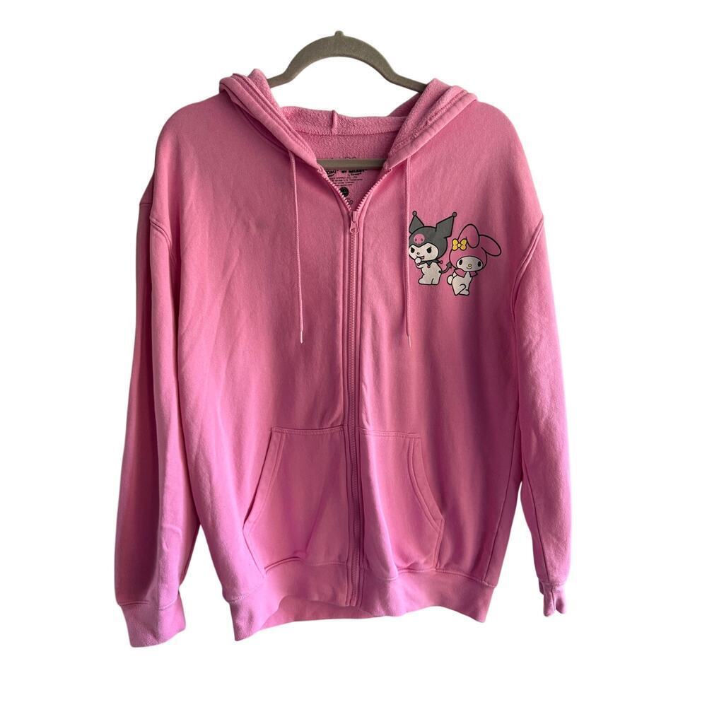 My Melodie and Kuromi Hello Kitty Pink Zip Up Hoodie Y2K size Medium - Picture 3 of 8